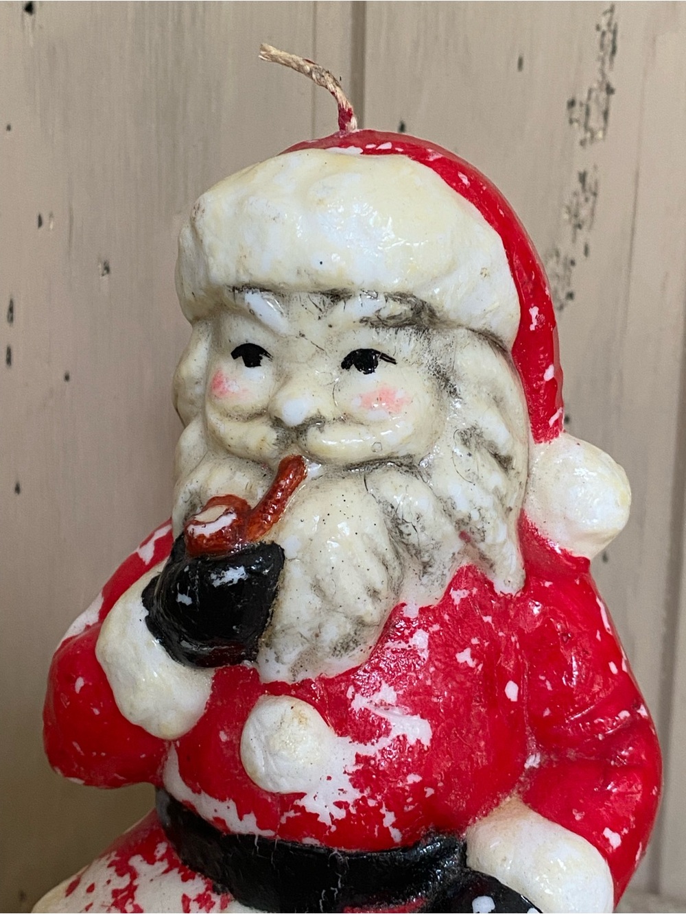 Vintage Santa Candle - Festive Holiday Decor